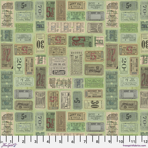 Free Spirit Tim Holtz Palette Collection: Green Tickets PWTH262.GREEN