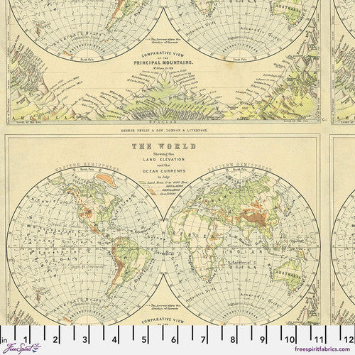 Free Spirit Tim Holtz Palette Collection: Green Map PWTH263.GREEN