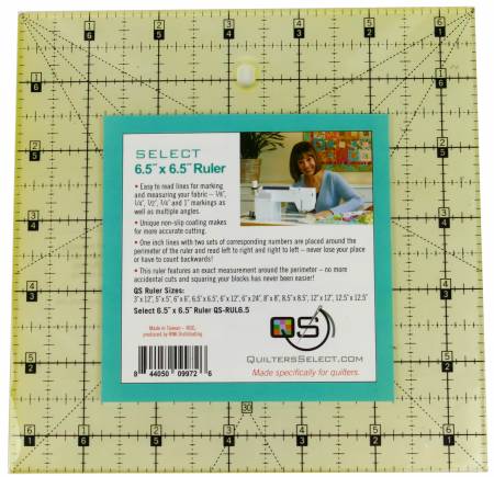 Quilter’s Select Non Slip Ruler 6.5” x 6.5” # QS-RUL65N