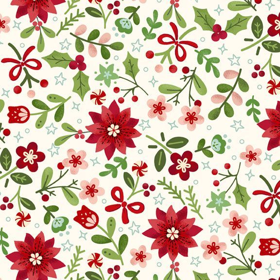 Marcus Fabrics Peppermint & Pine WINTER FOLK R791909D  MULTI