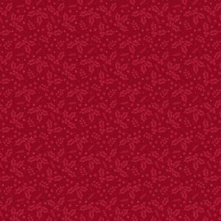 Marcus Fabrics Peppermint & Pine HOLLY R791914D  CRIMSON