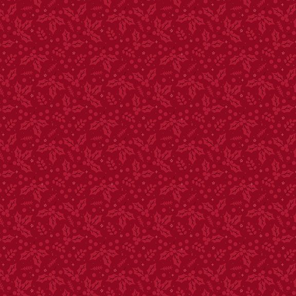 Marcus Fabrics Peppermint & Pine HOLLY R791914D  CRIMSON