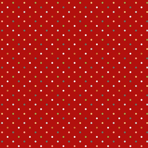 Marcus Fabrics Peppermint & Pine DOTS R791916D  RED