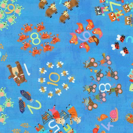 Robert Kaufman Numbers Blue # RALD229054