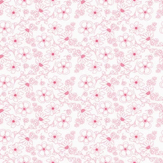 Rile Blake Painted Petals: Outlined Flowers White C17596-WHITE