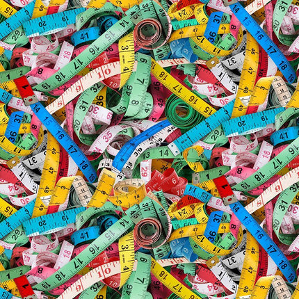 Timeless Treasures PACKED MEASURING TAPES SEW-CD4323  MULTI