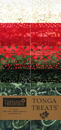 Timeless Treasures Tonga Treats FESTIVE 2.5 inch strip roll; 40PCS