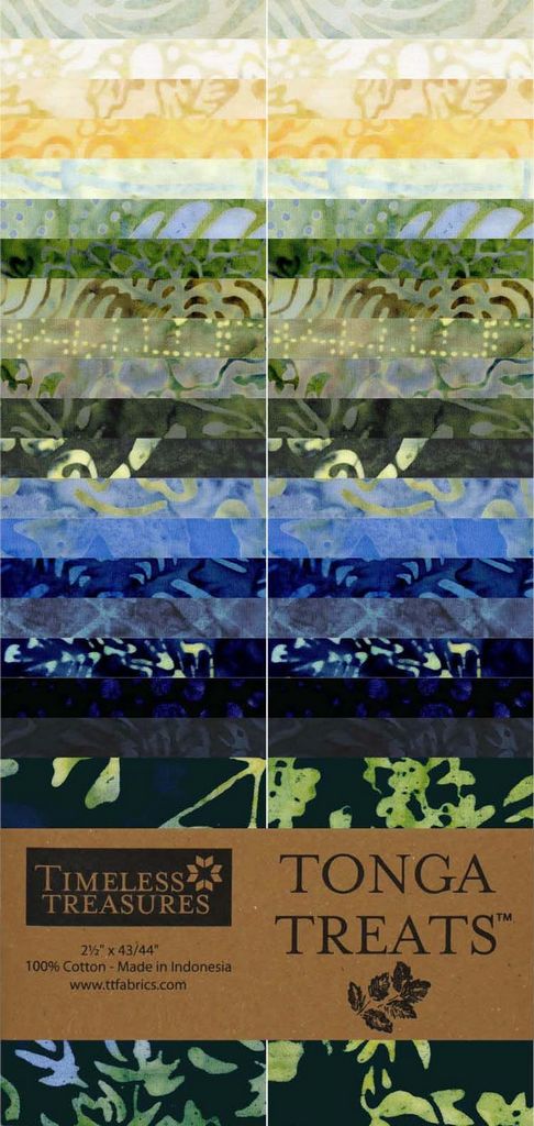 Timeless Treasures Tonga 2.5"Strip Pack TREAT-STRIP40  RADIANT