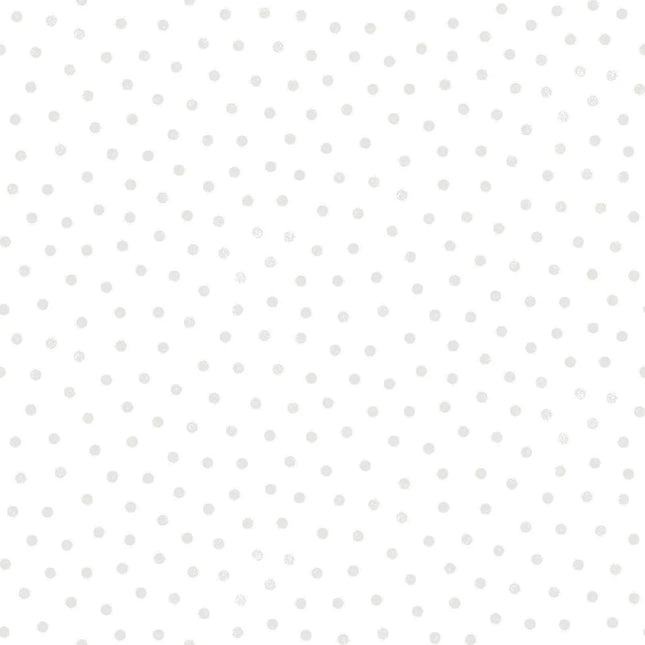 Maywood Little Lambies Woolies Flannel Polka Dots ~ White/Gray: MASF18506-WK