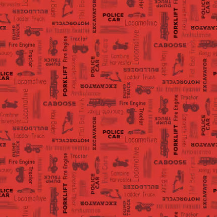 Clothworks Let's Go Digital Words Red Y4471-82