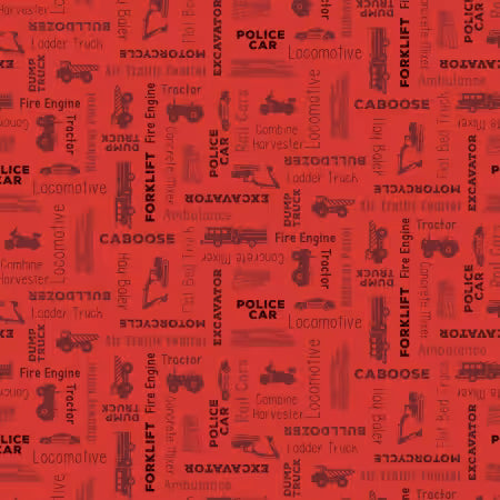 Clothworks Let's Go Digital Words Red Y4471-82