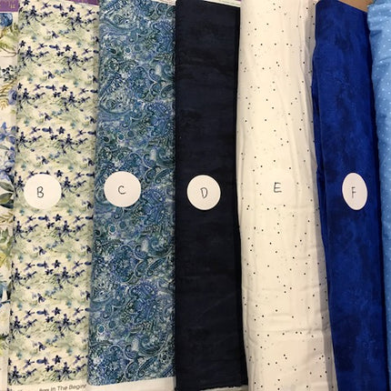 Nine Patch A Day - Summer Sew Along Blue: Stars in My Garden
