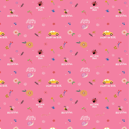 Poppie Cotton Hey Love Bug ~ Pink Little Joys BG25134