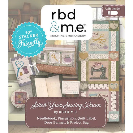 Riley Blake Stitch Your Sewing Room - Machine Embroidery USB
