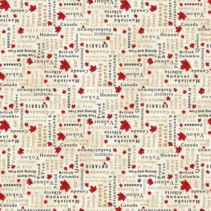 Northcott Oh Canada 14 - Stonehenge 29019-12 Words Beige Multi