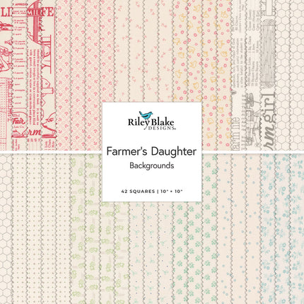 Riley Blake Farmer's Daughter Backgrounds 10" Stacker 42 PCS ~ 10-17160B-42
