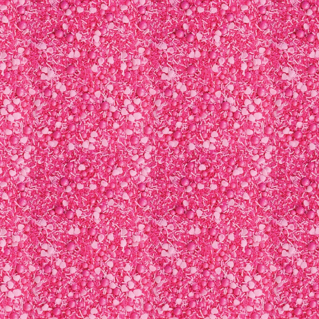 Camelot Fabrics Confetti Fun Pink Hearts & Pearls 21250405-01
