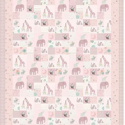 Riley Blake Double Velvet Pink Safari Stargazing Panel