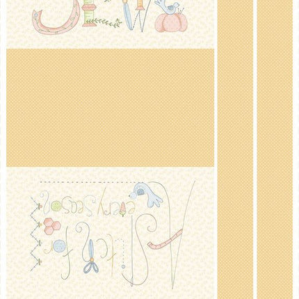 Marcus Fabrics A Stitch for Every Season ~ 24" CANVAS TOTE BAG PANEL C562079P  CREAM